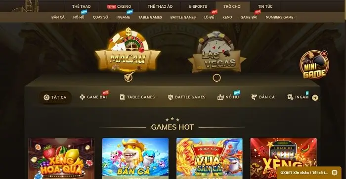 các game cá cược hot tại oxbet